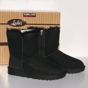 Kirkland Signature Black Winter Boots with Fur Trim